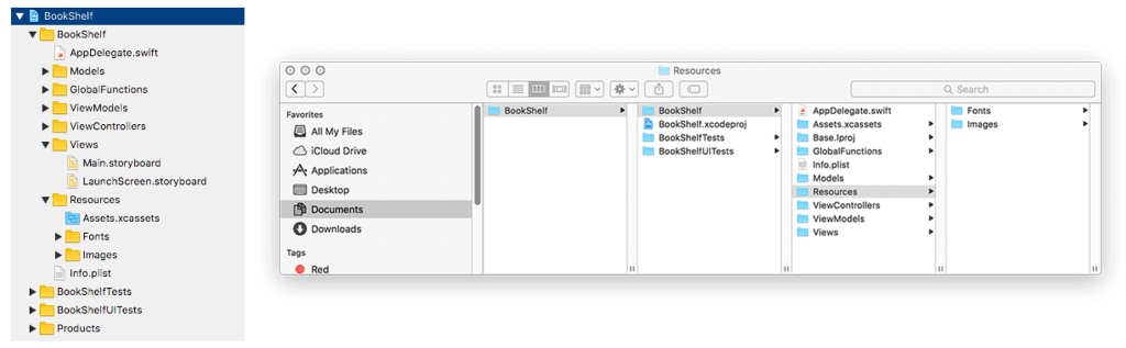 Xcode project and folders structure